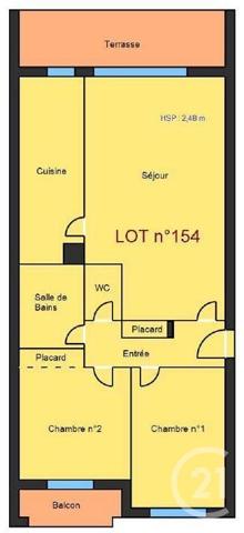 Appartement F3 à vendre  3 pièces - 57,04 m2 VALLAURIS - 06