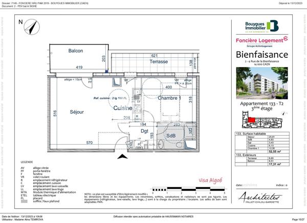 T2 AVEC BALCON ET TERRASSE - CAEN RIVE DROITE