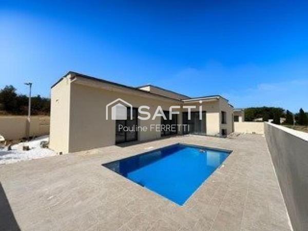 MAISON PLAIN PIED - 3 FACES - 4 PIECES - 128M2 - 360M2 - PISCINE- GARAGE