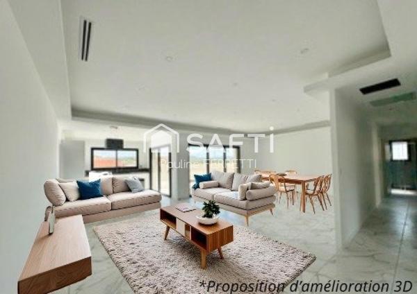 MAISON PLAIN PIED - 3 FACES - 4 PIECES - 128M2 - 360M2 - PISCINE- GARAGE