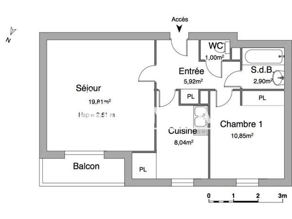 Location Appartement 2 pièces 48.5 m² - 83 RUE DU PRE DE LA BATAILLE Rouen 76000