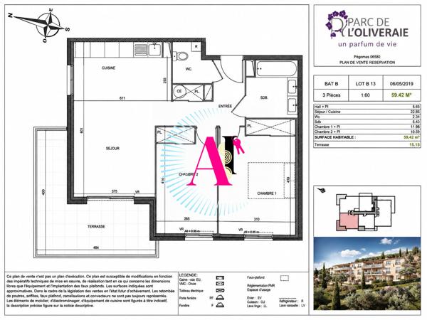 À vendre – Appartement 3 pièces récent avec terrasse, garage et parking – Résidence sécurisée