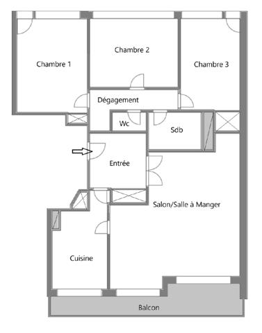 Rueil-Malmaison (92) – Mont Valérien - dernier étage - 3 chambres - 87m²