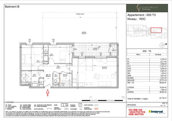 Appartement 3 pièces 69 m2