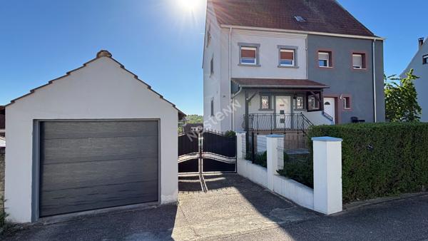 Maison mitoyenne -3 chambres - Folschviller - Terrain 4,79 ares clos - Garage