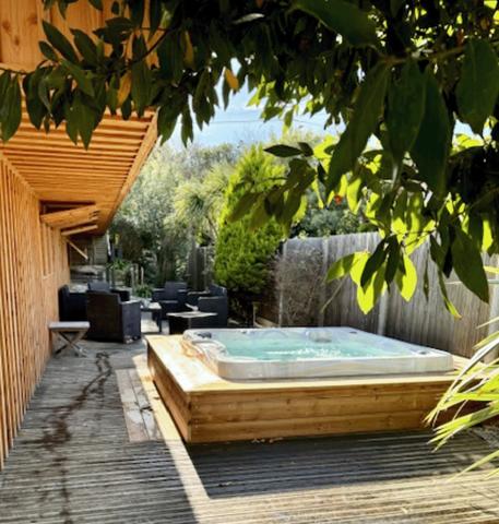 Cap Ferret plage de l’Horizon, jolie villa bois « esprit cabane » à deux pas des dunes et de l’océan avec jardin, solarium et jacuzzi