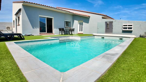 À vendre à Saleilles : Maison plain-pied 5 pièces avec piscine et sous-sol