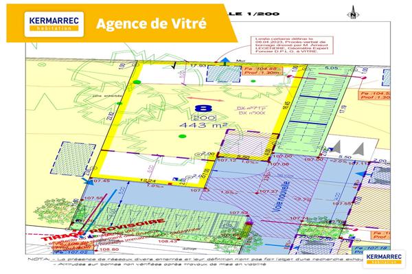 Terrain – 445 m² environ à Vitré (ref : 2400)