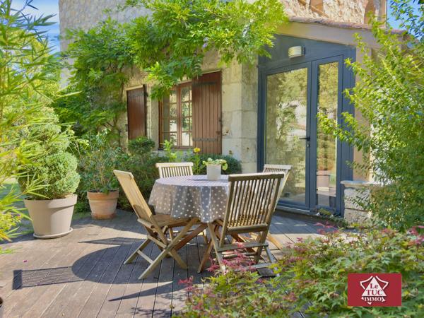 Maison en pierre avec garage, piscine et jardin. Penne-d'Agenais (47140)