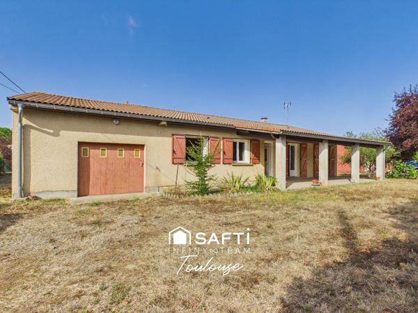 Maison familiale de plain-pied avec 4 chambres, grand garage et  jardin