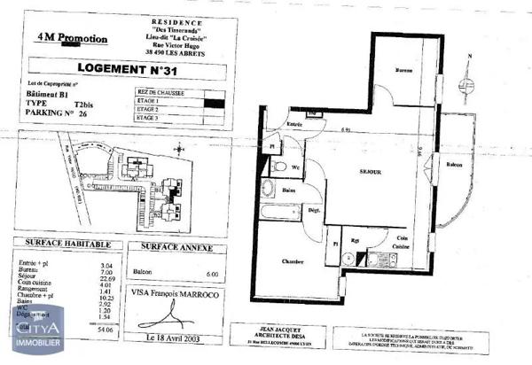 Appartement à louer 2 pièces 54.06m²