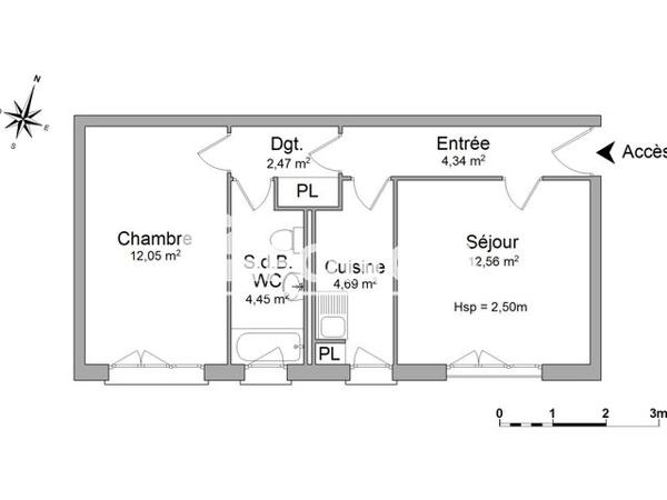 Location Appartement 2 pièces 44.55 m² - 43 RUE DE SAURUPT Nancy 54000