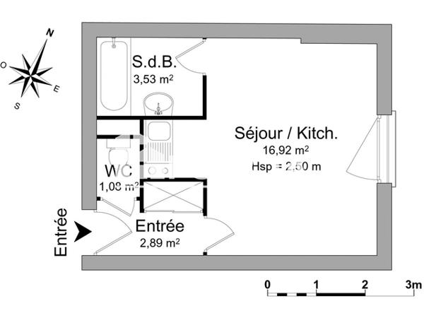 Location Studio 24.42 m² - 46 BIS AVENUE PATTON Maxeville 54320