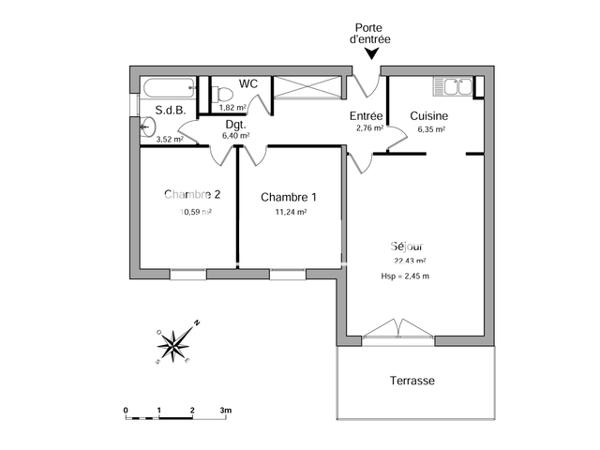 Location Appartement meublé 3 pièces 65.22 m² - 4 ET 6 RUE DE VIC Nancy 54000
