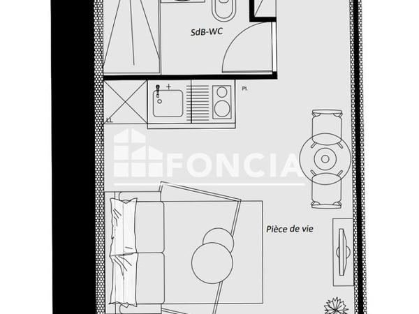 À vendre Studio 17 m² - Nice 06100
