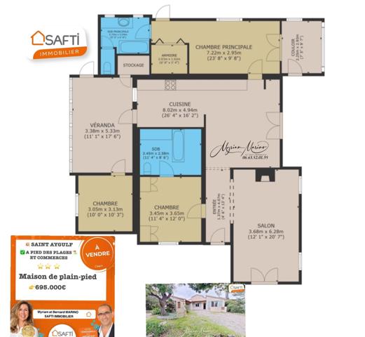 MAISON INDÉPENDANTE  PLAIN PIED DE  6 PIÈCES - CENTRE DE 83370 SAINT AYGULF