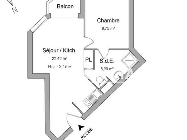 Location Appartement 2 pièces 36.21 m² - 2 ALLEE DE KERINOU Brest 29200