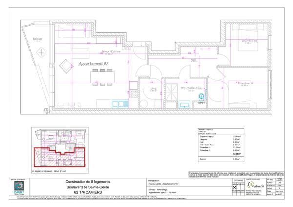 Appartement Sainte Cecile 3 pièce(s) 73.46 m2