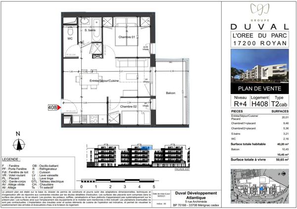 Appartement T2 - Résidence hôtelière