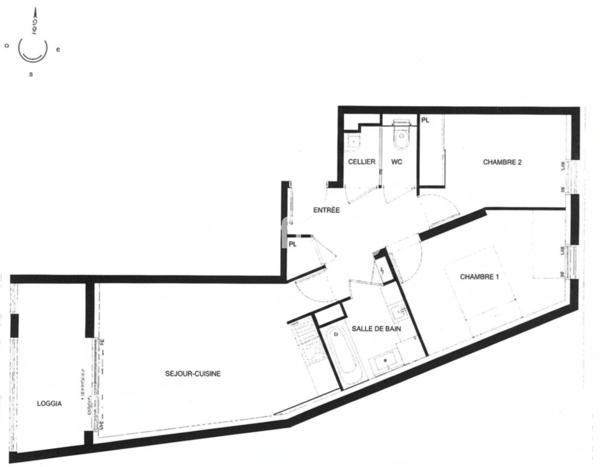 Appartement 3 pièces - 58 m²