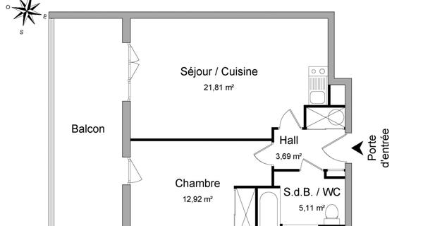 Location Appartement 2 pièces 43.53 m² - Marseille 13013