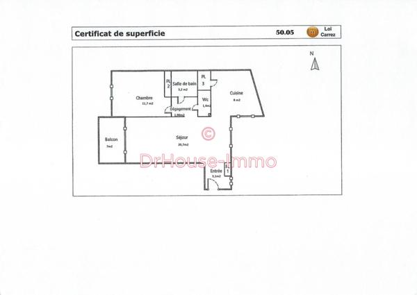 Appartement à vendre 2 pièces de 50 m²