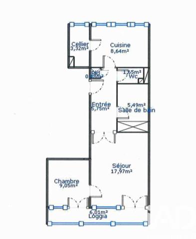 Appartement à vendre 2 pièces 59 m² La Rochelle