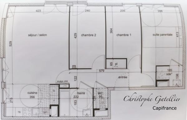 Quartier de l'Aérostat - Appartement 4 pièces (3 chambres - 2 SDE) - 2 places de parking