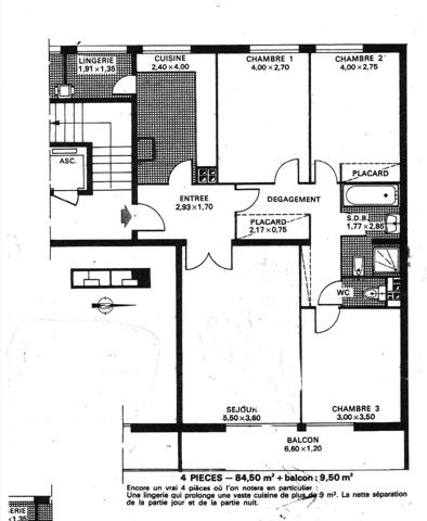 Appartement à vendre 4 pièces (82,62 m2 carrez) quartier Adamville-Baratte Cholet, SAINT MAUR DES FOSSES (94)