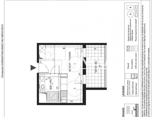 Location Studio 21.2 m² - 359 AV DES PRES D ARENES Montpellier 34000