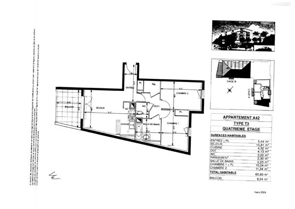 Appartement + 2 parkings + terrasse