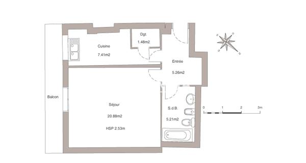 Location Studio 40.24 m² - Sartrouville 78500