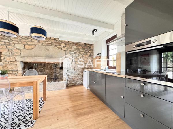 Maison en pierre 4 grandes chambres, terrain clos