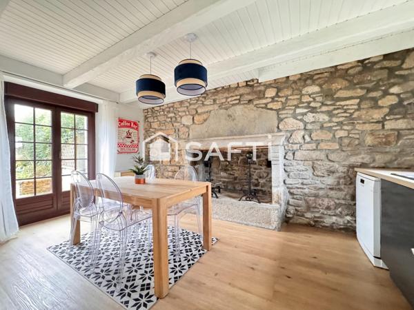 Maison en pierre 4 grandes chambres, terrain clos