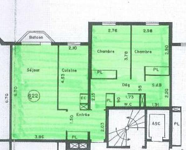 Appartement 3 pièces - 69 m²