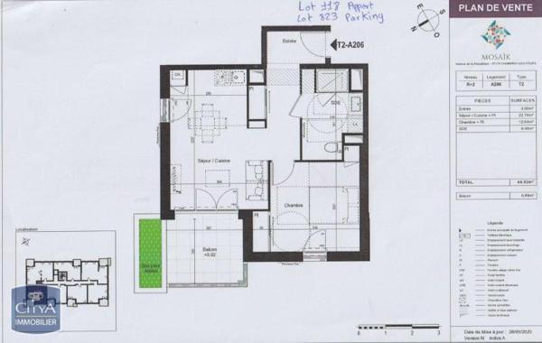 Appartement à louer 2 pièces 44.82m²