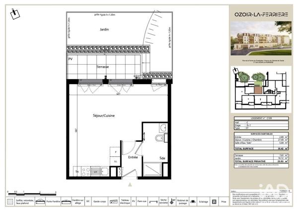 Studio à vendre 35 m² Ozoir-la-Ferrière