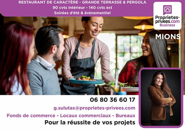 À SAISIR ! Restaurant Café Comptoir avec Grande Terrasse et Pergola