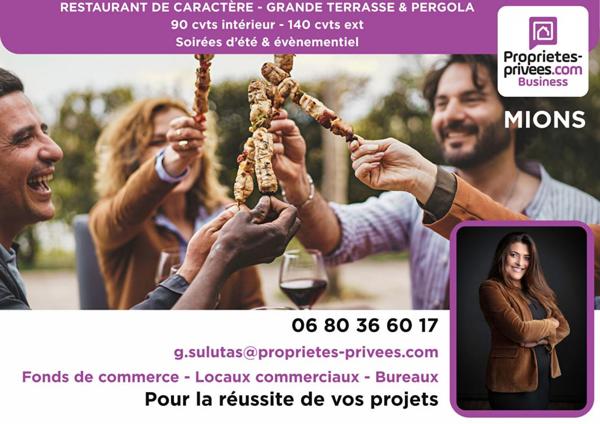 À SAISIR ! Restaurant Café Comptoir avec Grande Terrasse et Pergola