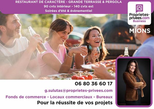 À SAISIR ! Restaurant Café Comptoir avec Grande Terrasse et Pergola