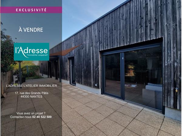 Maison de plain-pied1 de 110 M2 avec jardin de 150 M2 ERDRE SAINT JOSEPH DE PORTERIE NANTES