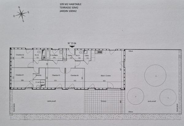 Maison de plain-pied1 de 110 M2 avec jardin de 150 M2 ERDRE SAINT JOSEPH DE PORTERIE NANTES