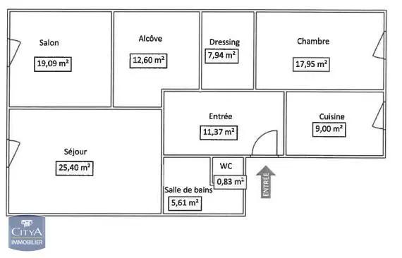 Appartement à louer 3 pièces 109.79m² Lyon 2e Arrondissement (69002)