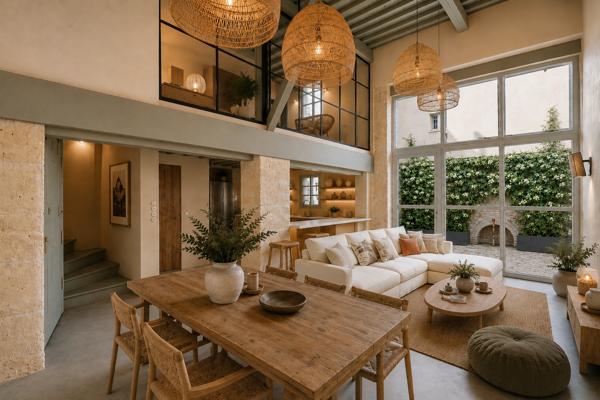 Ancienne grange du XIXe siècle entièrement climatisée réinventée en maison-loft d’architecte