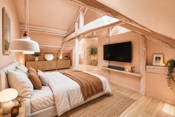 Ancienne grange du XIXe siècle entièrement climatisée réinventée en maison-loft d’architecte