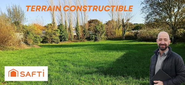 Terrain constructible à 80m de la plage