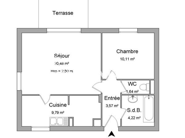Location Appartement 2 pièces 49.81 m² - 308 AVENUE DU MARECHAL LYAUTEY Biscarrosse 40600