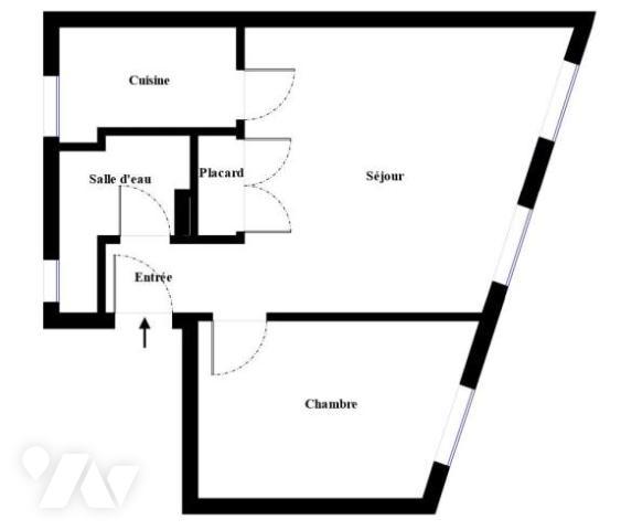 Henri IV, Ecole Polytechnique - T2 de 32.56 m²
