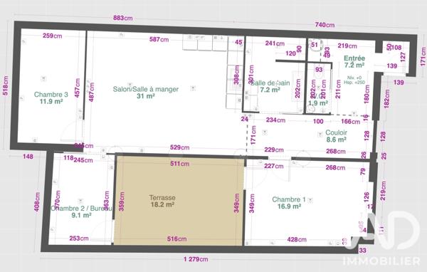 Appartement à vendre 4 pièces 92,19 m² Libourne