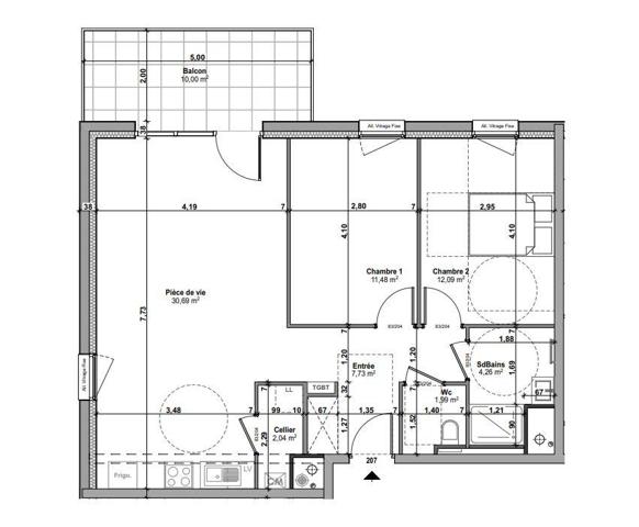 Appartement à vendre 3 pièces 70 m² Aumetz